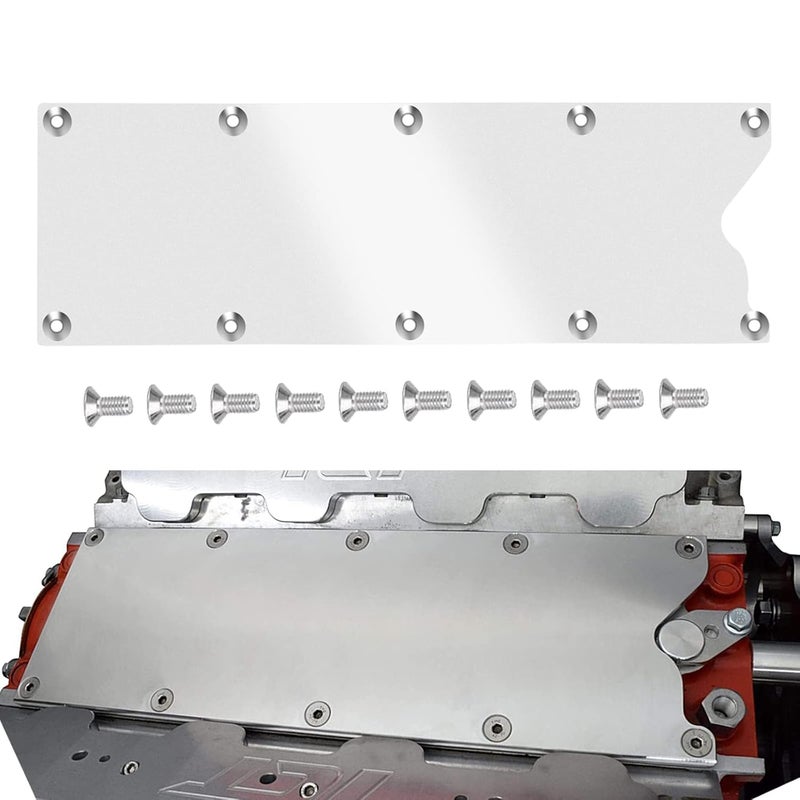 Endxedo LS Gen 3 Valley Pan Cover Plate Low Profile Custom Knock Sensor LSX LS1 LM7 LR4 LQ4 LS6 L59 LQ9 LM4 L33 (Silver) - Image 1